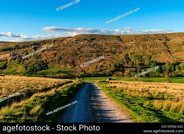 Arkengarthdale landscape between Langthwaite and Reeth, North Yorkshire, England, UK