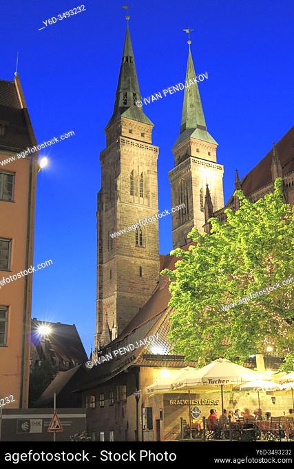 St Sebaldus Church at Night, Nuremberg, Bavaria, Germany