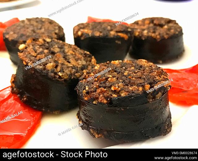 Morcilla with red pepper. Burgos, Spain