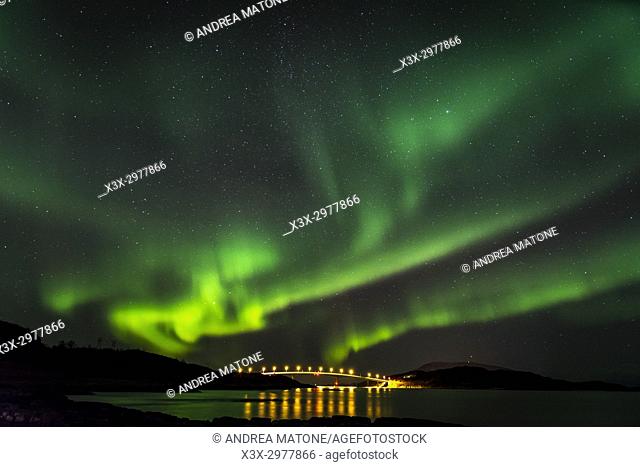 Aurora Borealis. Northern Lights. Sommaroy isaland, Norway