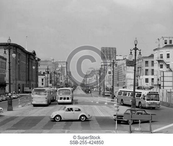 USA, Louisiana, New Orleans, Canal Street, new bus system