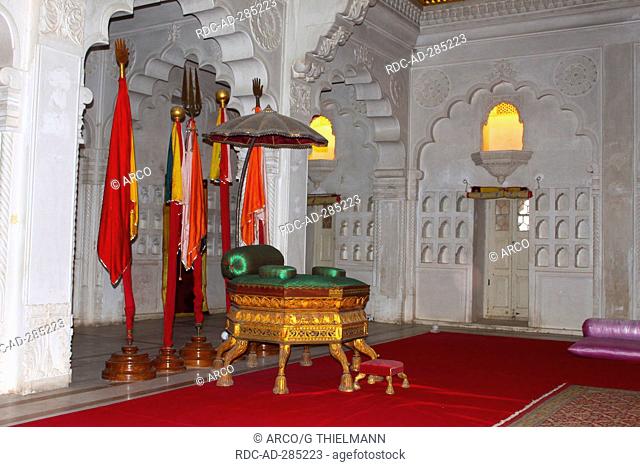 Throne room , Mehrangarh Fort, Jodhpur, Rajasthan, India