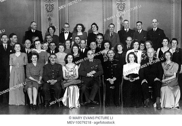 Staff of Fulford Barracks, CRE Preston, Lancashire, with guests, at a dinner dance