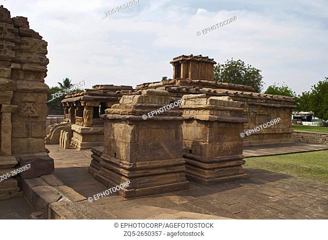 Galaganatha Group of temples, Aihole, Bagalkot, Karnataka, India. View from Suryanarayana temple