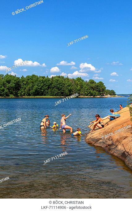Swimming spot on the island of Finnhamn, Stockholm archipelago, Uppland, Stockholms land, South Sweden, Sweden, Scandinavia, Northern Europe