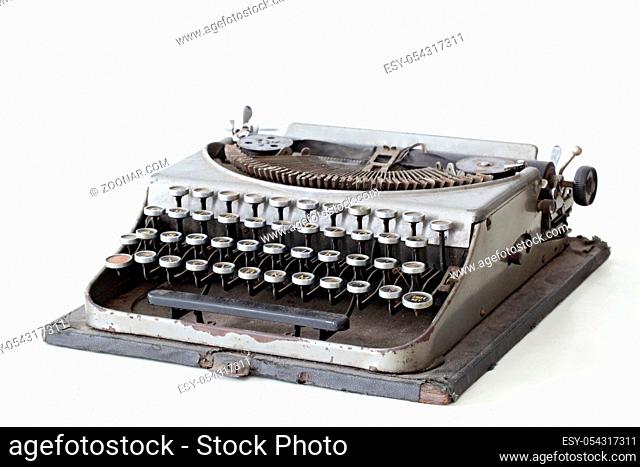 Antique Typewriter on white background