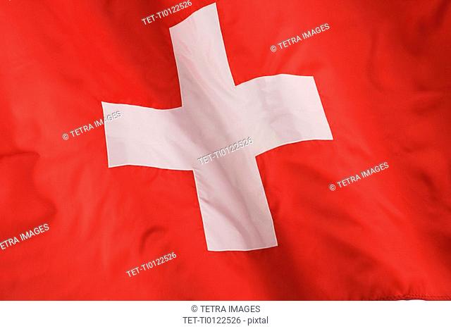 Close up of flag of Switzerland