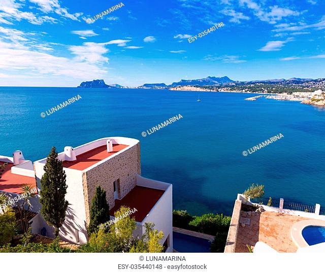 Mediterranean houses in Moraira Teulada at Alicante with Calpe Penon Ifach view