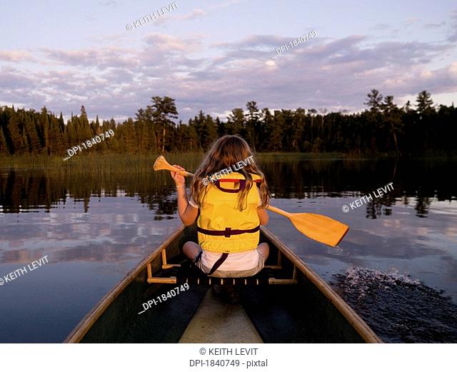 Girl in canoe