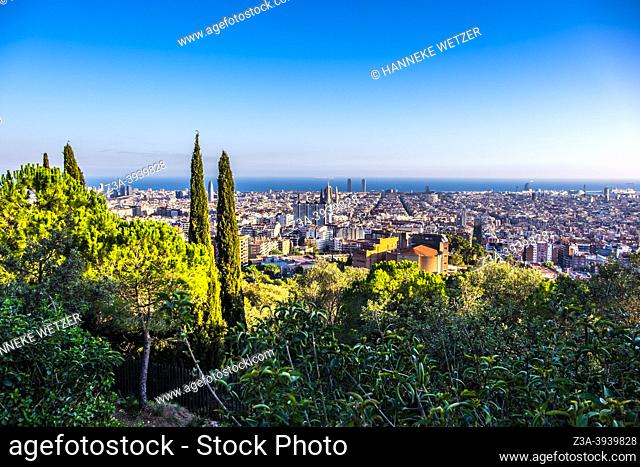 Overview of the city of Barcelona, Spain, Europe
