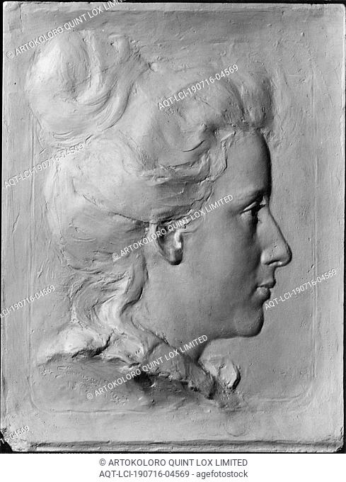 Harald Sörensen-Ringi, Jeanne de Tramcourt, 1875-1952, married to sculptor Christian Eriksson, painting, 1895, Gypsum relief, Height, 32 cm (12