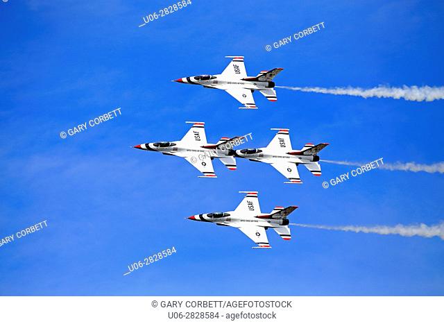 US Thunderbirds aerobatics team in formation