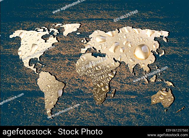 Roughly outlined world map with white background