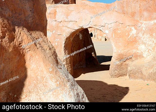 Abandoned decorations for shooting Star Wars movie in Sahara desert, Tunisia