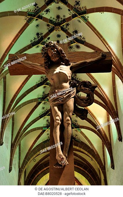Christ crucified, sculpture in the nave of the church, Maulbronn Monastery Complex (Unesco World Heritage List, 1993), Baden-Wurttemberg, Germany