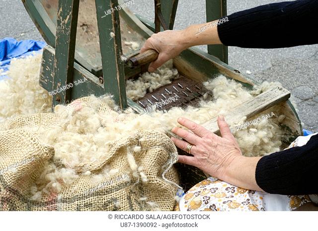 Italy, Lombardy, Old Carding Wool