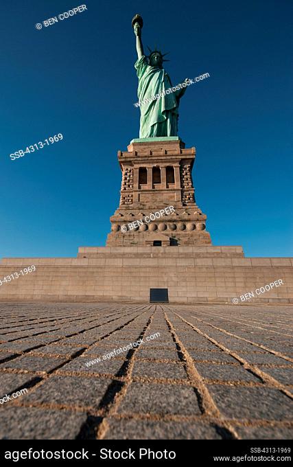 Cobblestones in front of the Statue Of Liberty, Liberty Island, New York City, New York State, USA