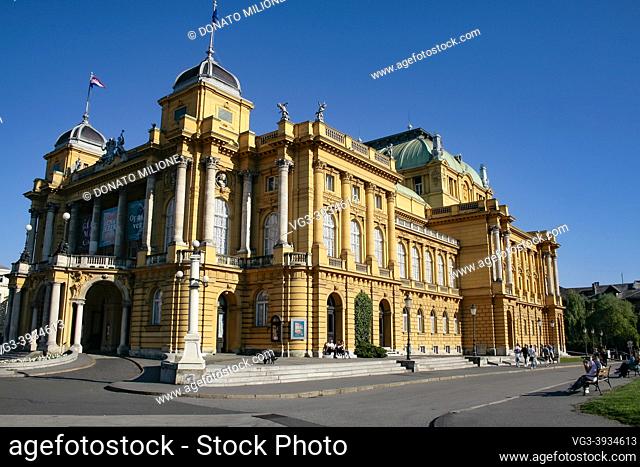 Zagreb, Croatia, Republika Hrvatska, Europe. Croatian National Theatre (Hrvatsko narodno kazaliste), opera and ballet house