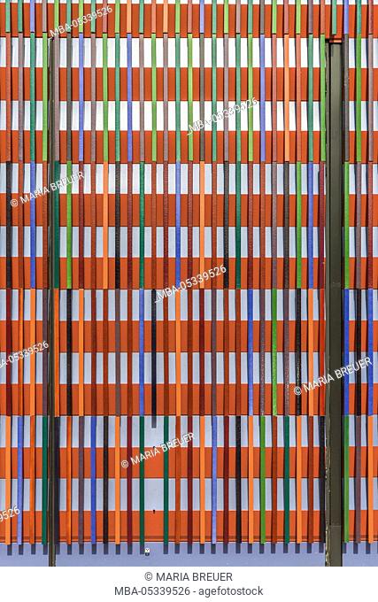 Museum Brandhorst, detailed view of the facade, opened in 2009, architect Sauerbruch Hutton, facade made of 36000 ceramics rods and 23 colours, Maxvorstadt
