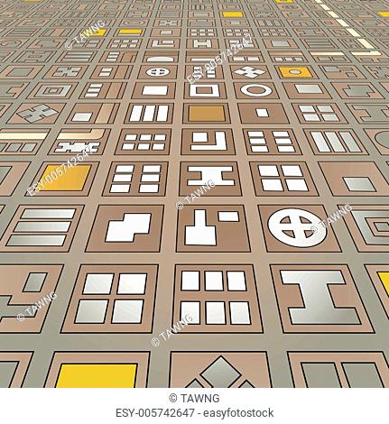 Angled grid city
