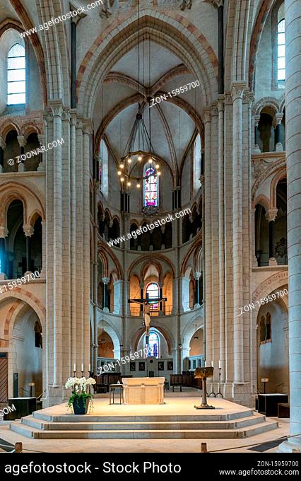 Limburg, Hessen / Germany - 1 August 2020: interior view of the historic Limburg cathedral