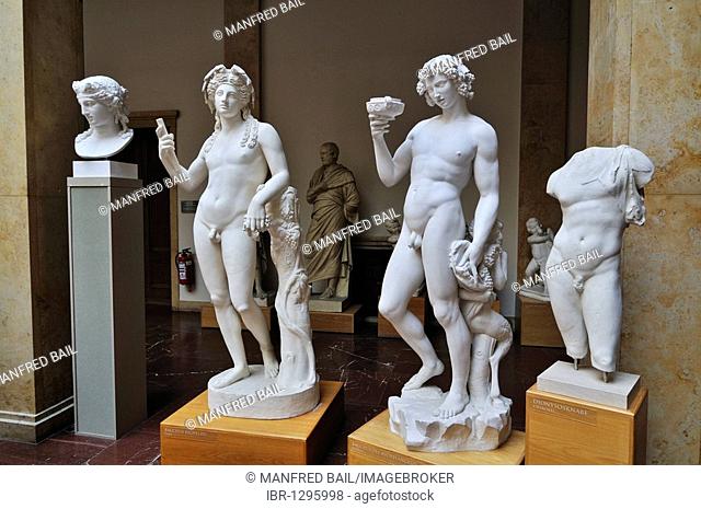On the left Bacchus Richelieu, right Bacchus by Michelangelo, Museum fuer Abguesse Klassischer Bildwerke museum of casts of classical statues, Meiserstr