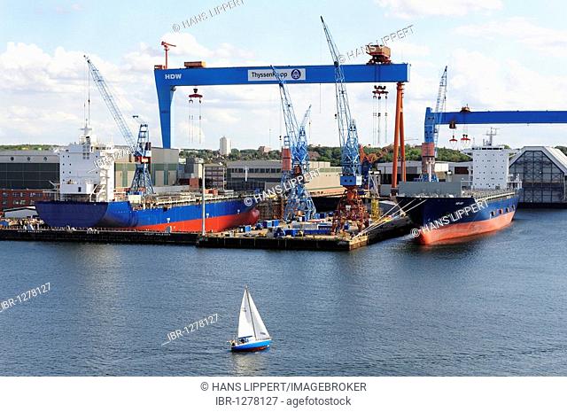 Shipyard in the port of Kiel, Kiel, Schleswig-Holstein, Germany, Europe
