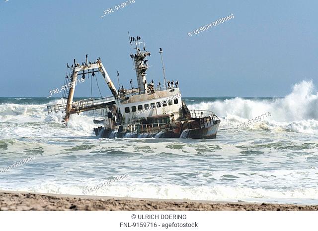Shipwreck between Swakopmund and Henties Bay, Erongo Region, Namibia