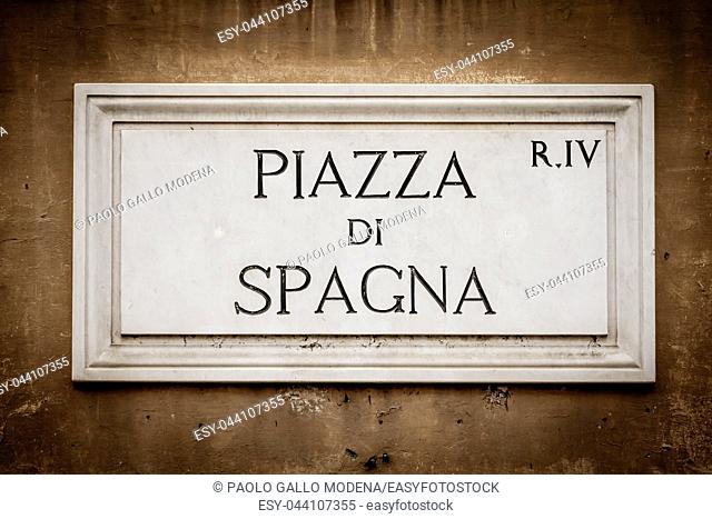 Detail of Piazza di Spagna (Spain Square ) in Rome, Italy