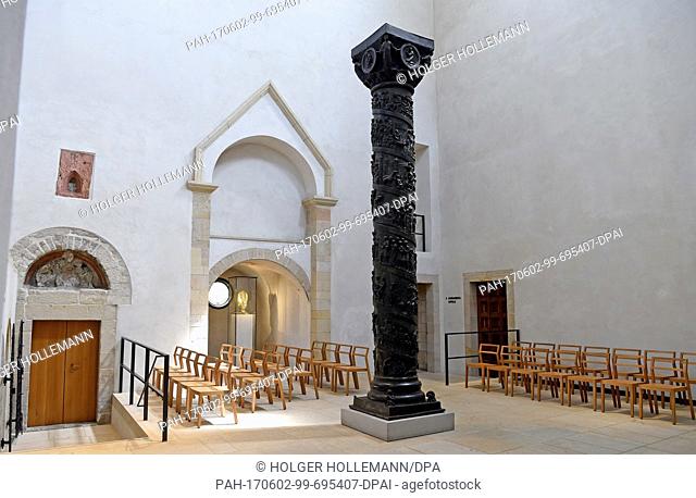 The Column of Christ from 1020 is pictured in the Cathedral of the Assumption of Mary in Hildesheim, Germany, 30 May 2017