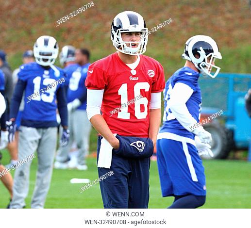 NFL Los Angeles Rams Press Conference and Practice at Pennyhill Park, Bagshot, ahead of their NFL UK International Series game vs Arizona Cardinals at...