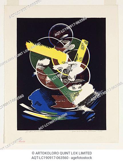H. Mallette Dean, American, 1907-1975, Pipe Dream, 1939, linoleum cut printed in color on wove paper, Image: 9 × 7 1/8 inches (22.9 × 18.1 cm)