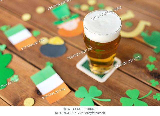 glass of beer and st patricks day party props