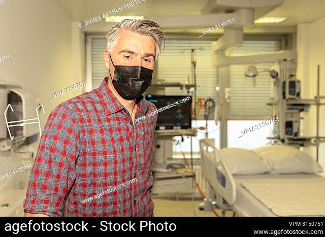 Intensive Care collaborator Wim Niewold poses for the photographer during the opening of pop-up intensive care unit at the ZNA Middelheim hospital, in Antwerp