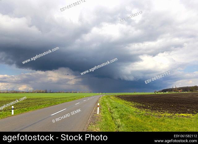 empty road with dramatic sky