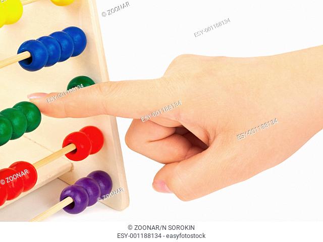Hand and abacus