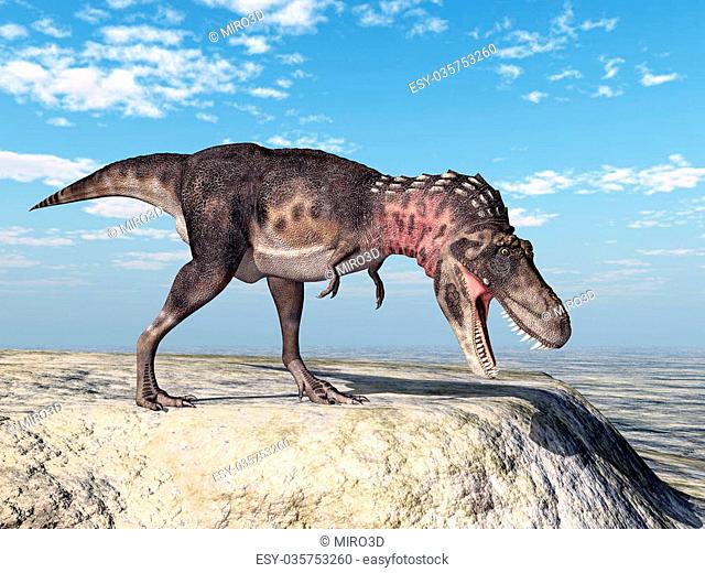 Computer generated 3D illustration with the Dinosaur Tarbosaurus