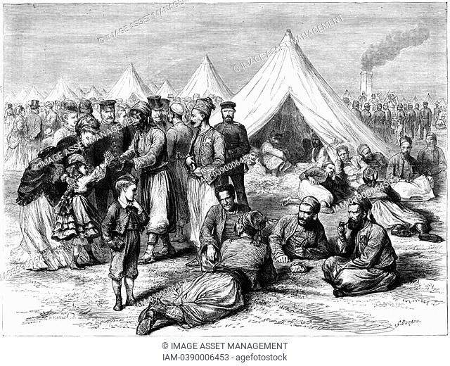 Franco-Prussian War 1870-1871: French prisonser of war camp at Wahn, near Cologne, 1870  The correspondent remarks on the improvement of conditions for...