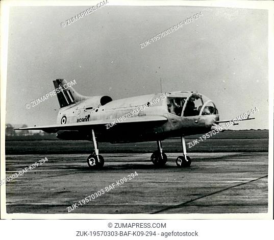 Mar. 03, 1957 - Vertical Take Off and Landing Plane. The Short SC.L VTOL Research Aircraft. A new photograph - the second to be officially released - of the...