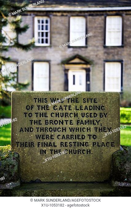 Sign at the Bronte Parsonage Museum in Haworth West Yorkshire En