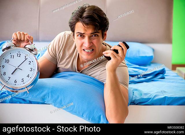 Man having trouble with his sleep