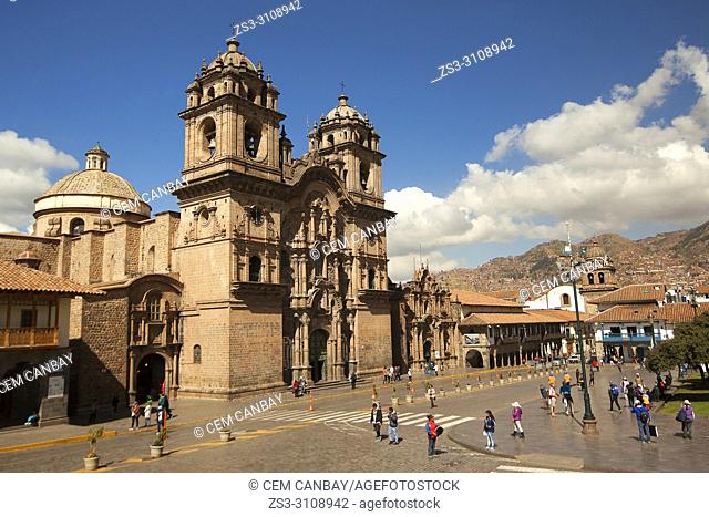 View to the La Compania De Jesus Church-Iglesia De La Compania De Jesus in the historic center, Cusco, Peru, South America