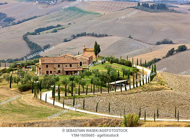 Landscape of the Crete Senesi area, southeast of Siena, near Asciano, Tuscany, Italy, Europe