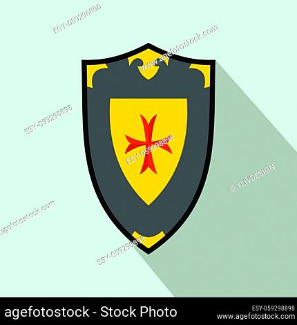 Shield icon in flat style for any design