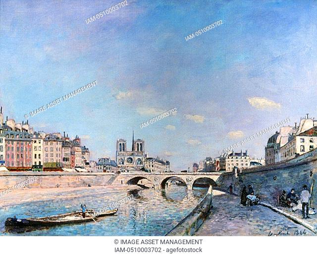 Johan Jongkind 'The Seine and Notre-Dame in Paris', 1864  Found in the collection of the Musée d'Orsay, Paris