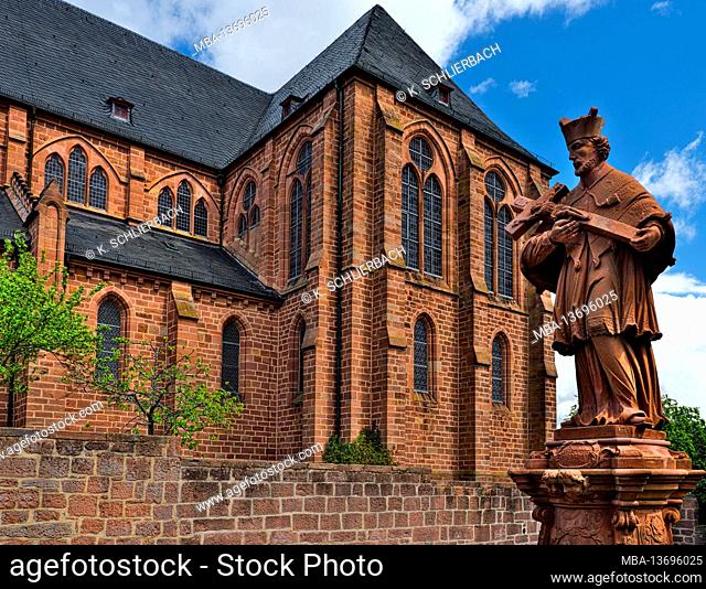 Europe, Germany, Hessen, Central Hesse, Marburg-Biedenkopf district, Amöneburg basin, town of Amöneburg, collegiate church Johannes-der-Täufer with Bonifatius...
