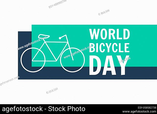 World Bicycle Day. June 3. Holiday concept. Template for background, banner, card, poster with text inscription. Vector EPS10 illustration