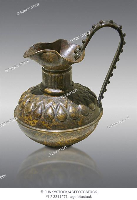 Phrygian bronze trefoil jug with a beated geometric design. From Gordion. Phrygian Collection, 8th century BC - Museum of Anatolian Civilisations Ankara