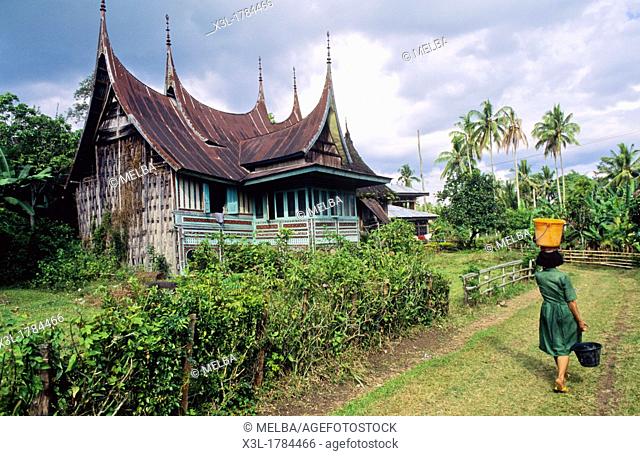 Typical house of Balimbing  Minangkabau  Sumatra  Indonesia