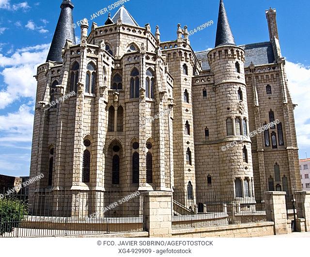 Palacio episcopal de Astorga obra de Antonio Gaudí, de estilo neogótico, iniciado a finales del siglo XIX y finalizado en el siglo XX